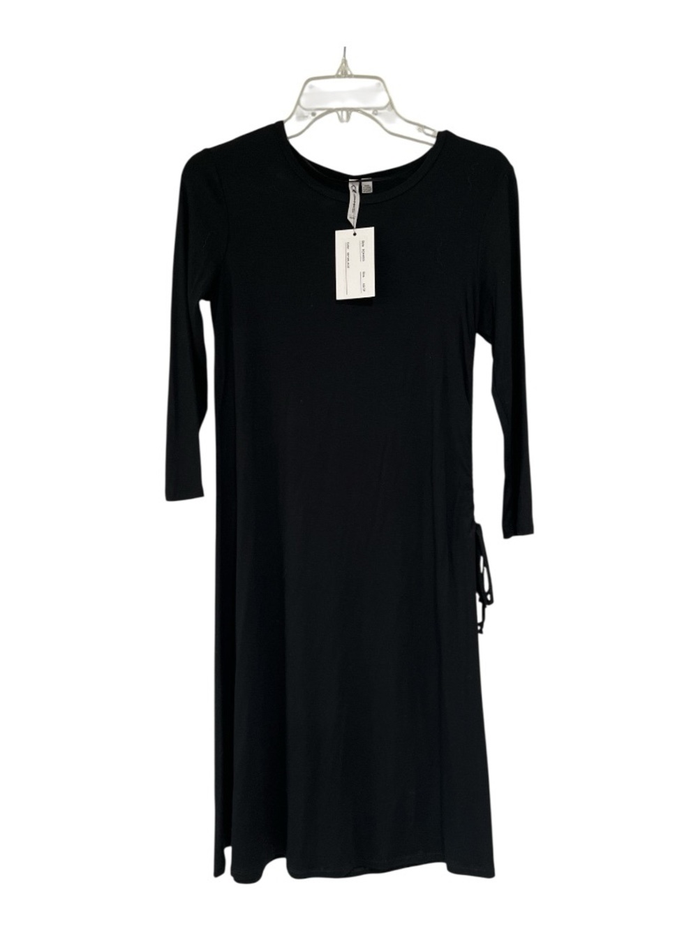 Cable & Gauge Black Long Sleeve Midi Dress with Side Tie